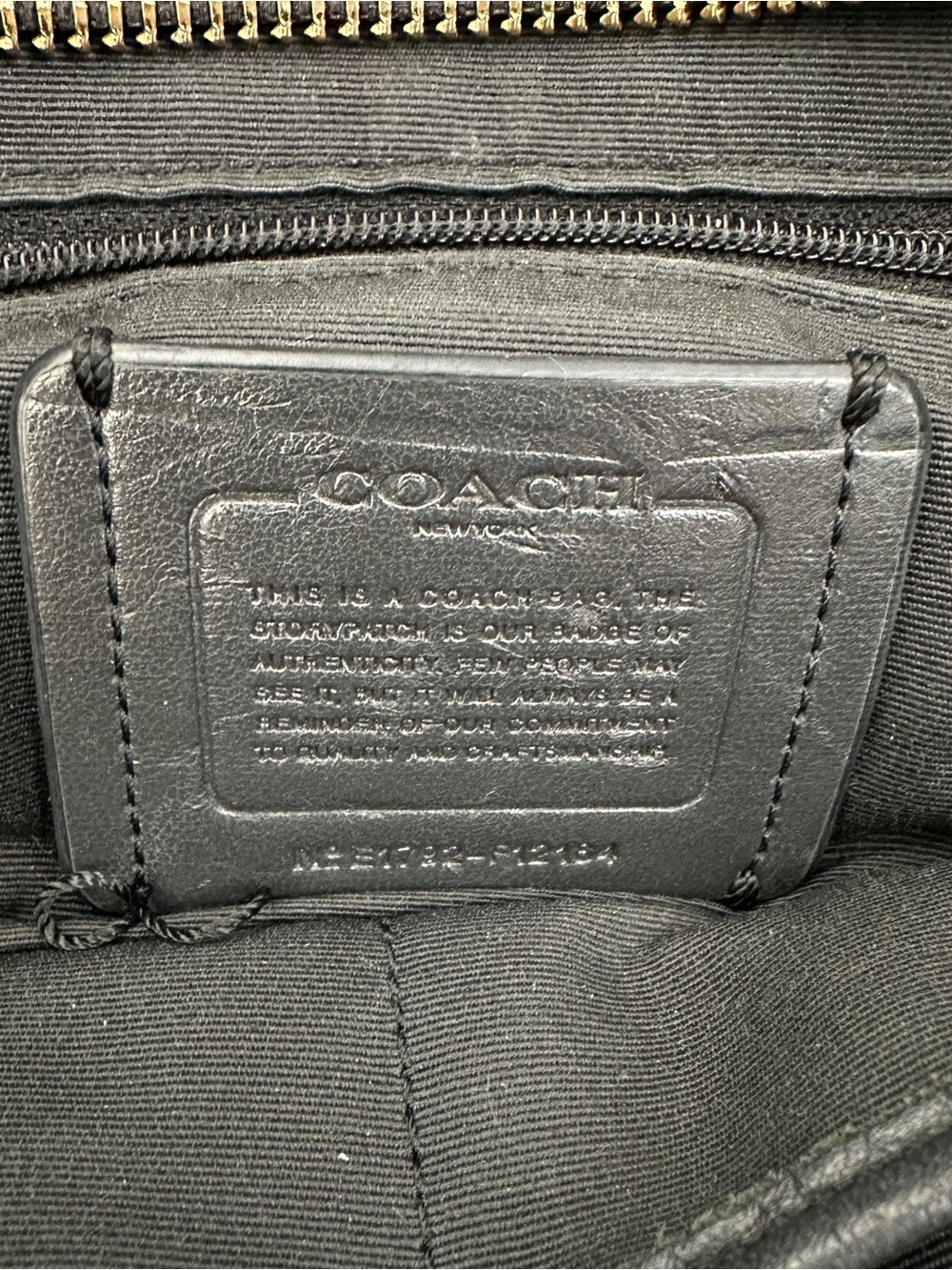 Coach Pebble Leather Turn Lock Tote Black | F12134 | Women’s Tote Purse - Picture 7 of 10